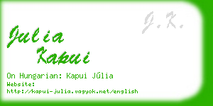 julia kapui business card